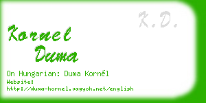 kornel duma business card